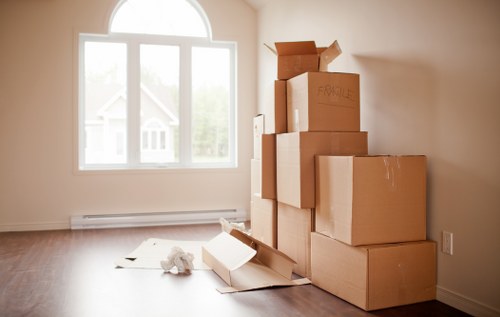 Office items and equipment prepared for transport