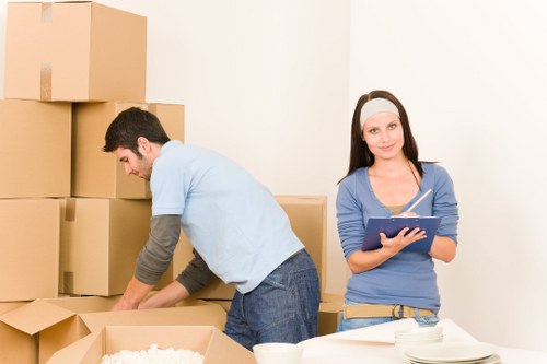 Packed removal van for residential and business moves in West London
