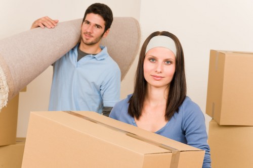 Removal team transporting commercial items in west London