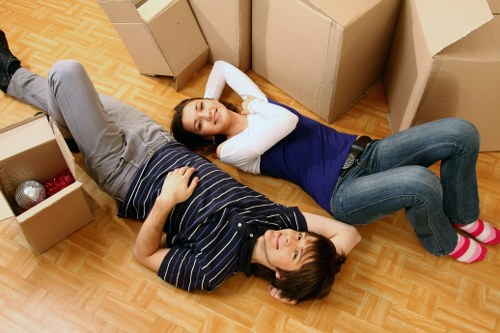 Packed removals van for a home or business move in Old Oak Common
