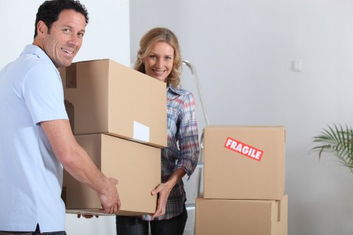 Removal van near residential and commercial properties in Old Oak Common